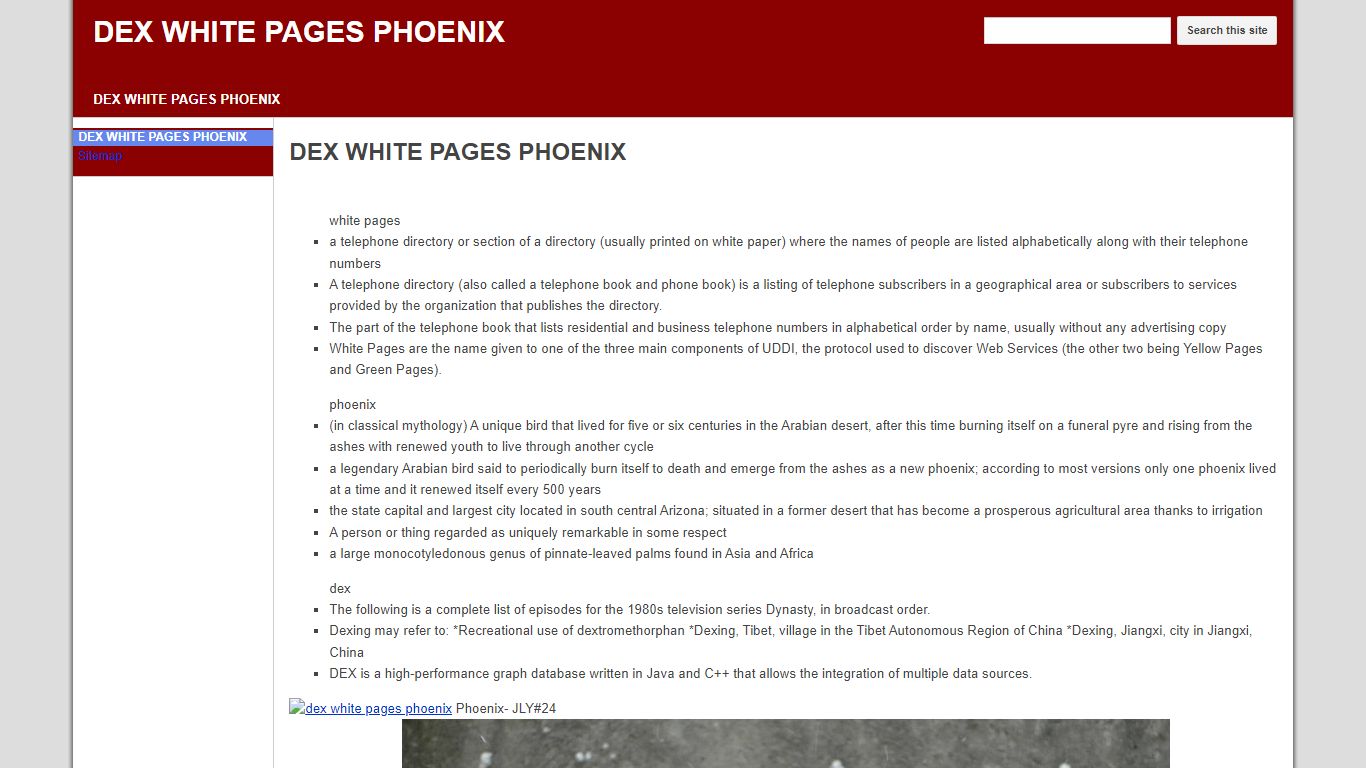DEX WHITE PAGES PHOENIX - Google